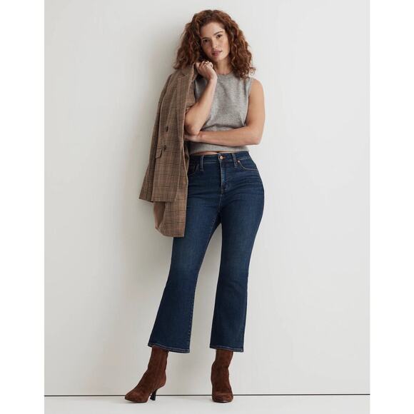 Madewell Curvy Kick Out Crop Jeans size 25 Flare Mid Rise Colleton Wash nn498 - Picture 3 of 13